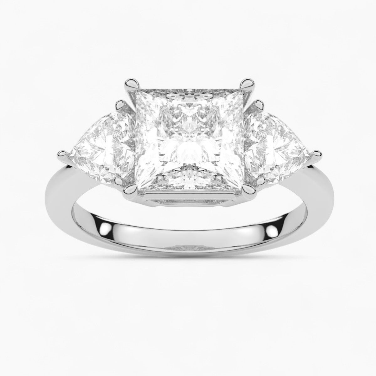 Heart Cut Three Stone Diamond Engagement Ring