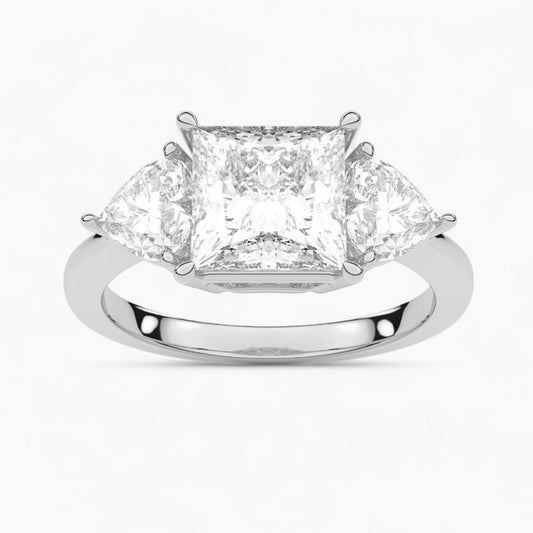 Heart Cut Three Stone Diamond Engagement Ring