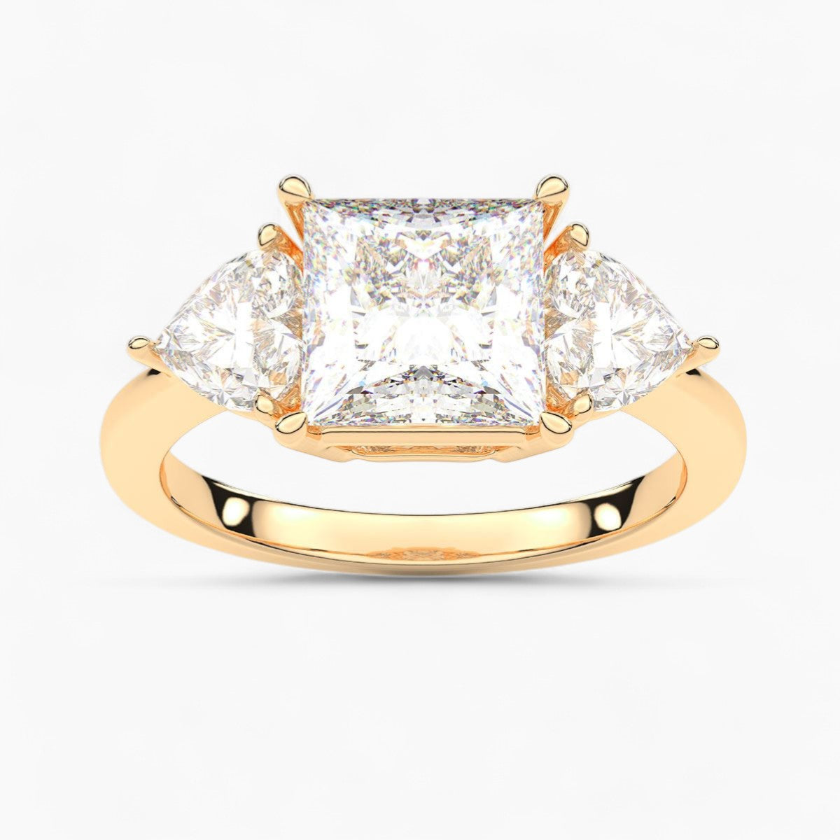 Heart Cut Three Stone Diamond Engagement Ring
