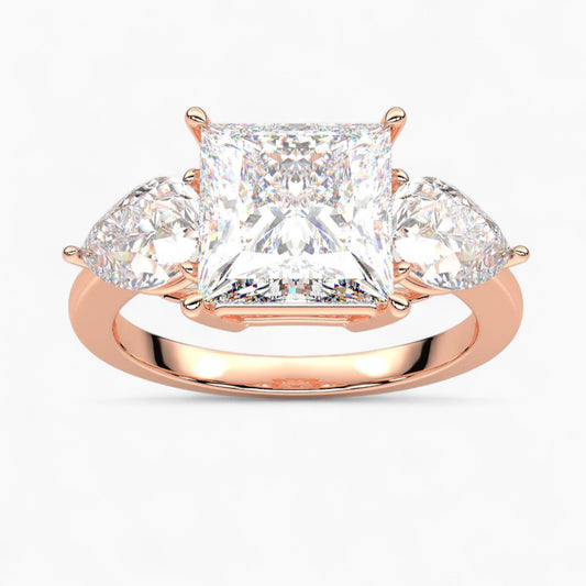 Pear Cut Three Stone Diamond Engagement Ring