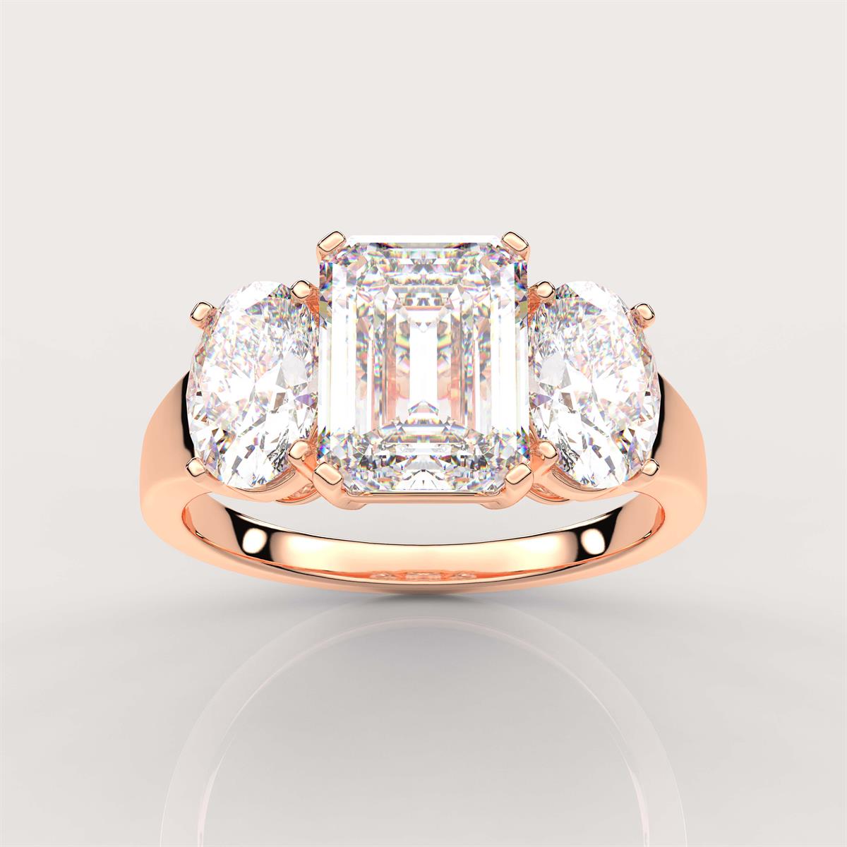 Oval Cut Three Stone Diamond Engagement Ring