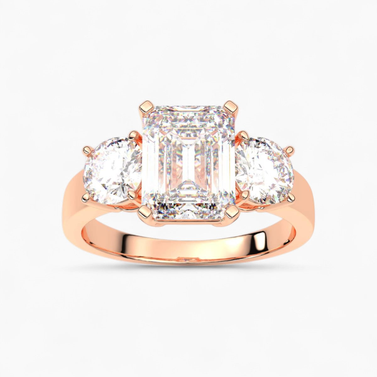 Round Cut Three Stone Diamond Engagement Ring