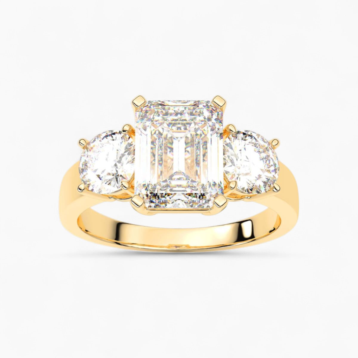 Round Cut Three Stone Diamond Engagement Ring