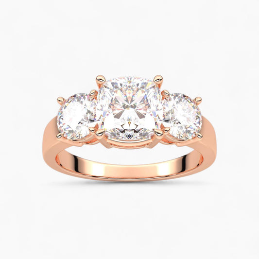 Round Cut Three Stone Diamond Engagement Ring