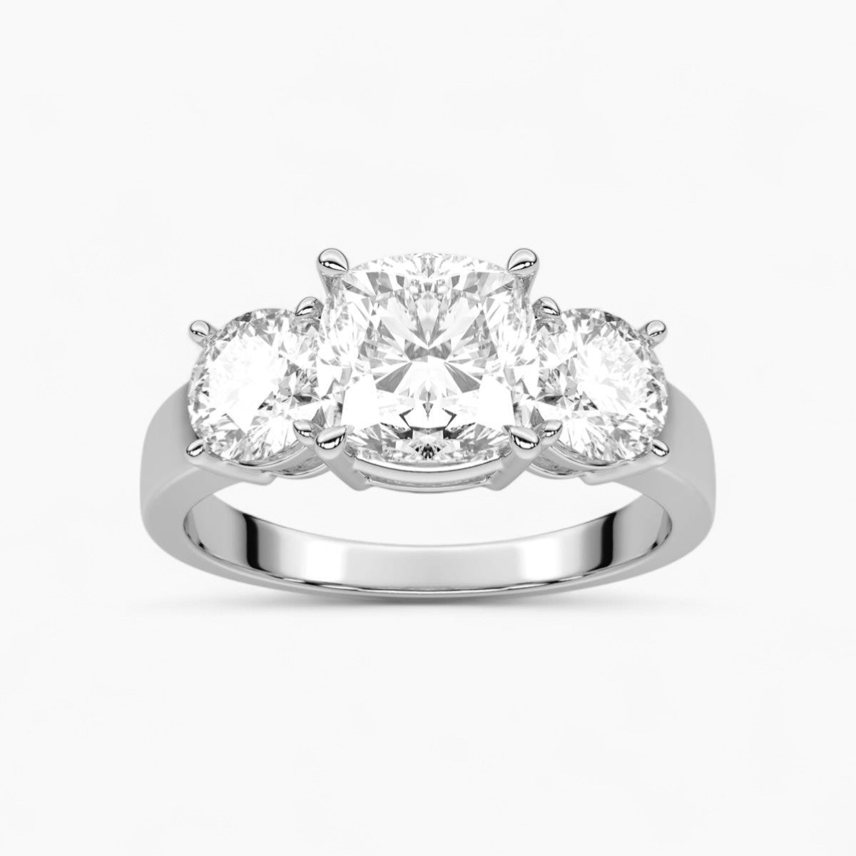Round Cut Three Stone Diamond Engagement Ring