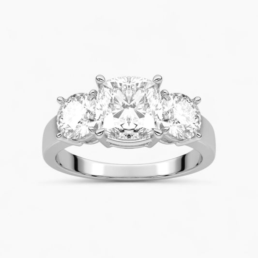 Round Cut Three Stone Diamond Engagement Ring
