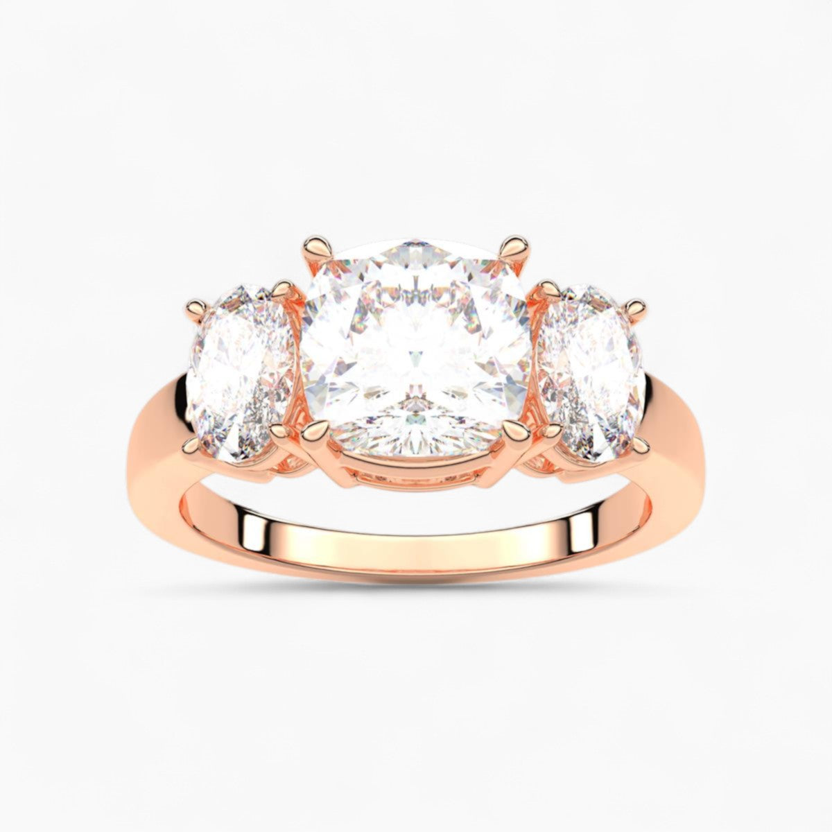 Oval Cut Three Stone Diamond Engagement Ring