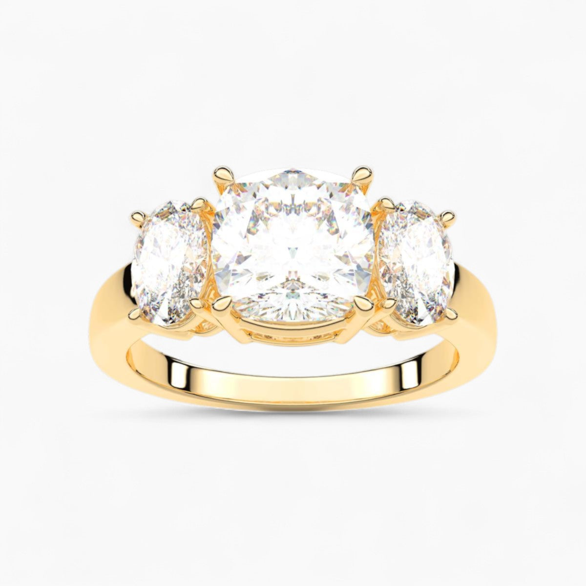 Oval Cut Three Stone Diamond Engagement Ring