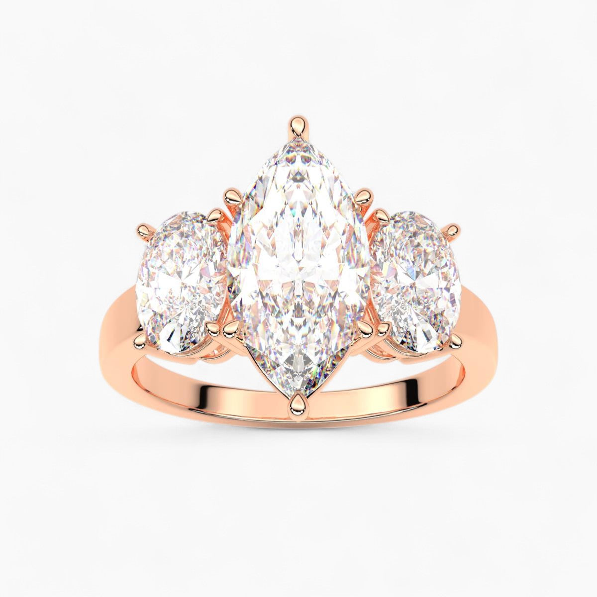 Oval Cut Three Stone Diamond Engagement Ring