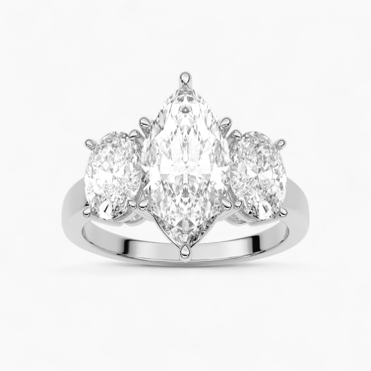 Oval Cut Three Stone Diamond Engagement Ring