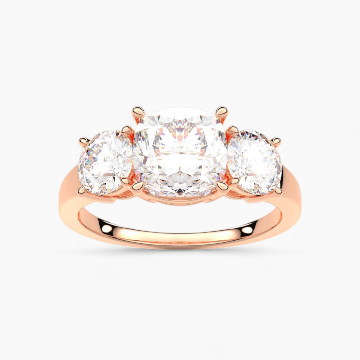 Round Cut Three Stone Diamond Engagement Ring
