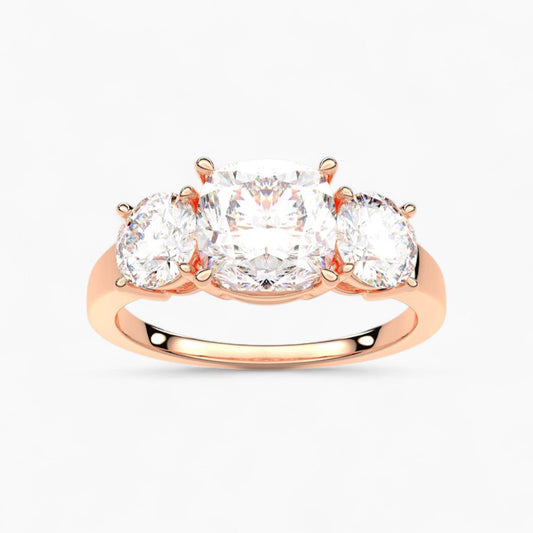 Round Cut Three Stone Diamond Engagement Ring