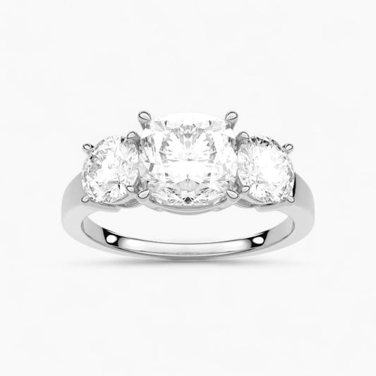Round Cut Three Stone Diamond Engagement Ring