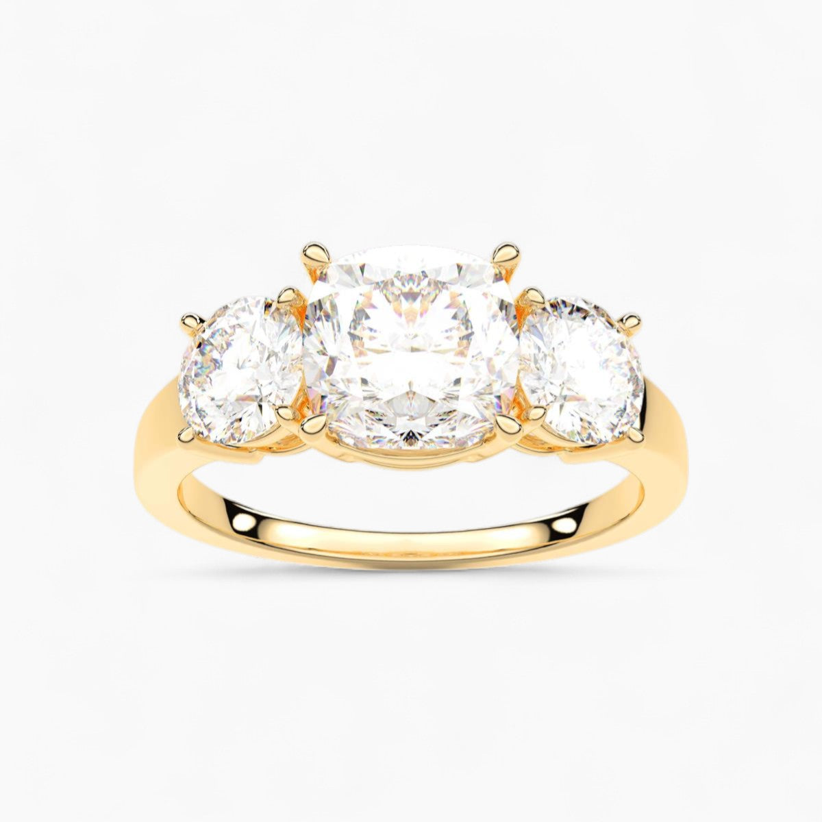 Round Cut Three Stone Diamond Engagement Ring