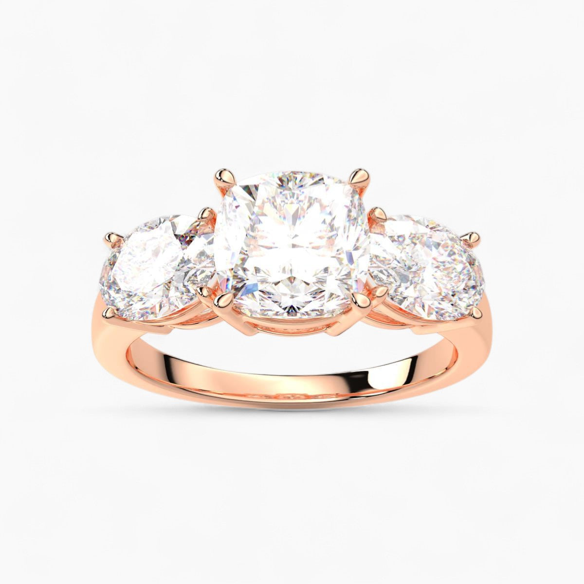 Oval Cut Three Stone Diamond Engagement Ring