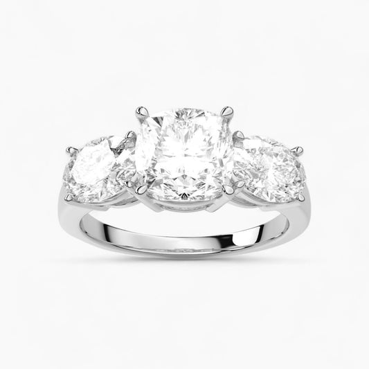 Oval Cut Three Stone Diamond Engagement Ring