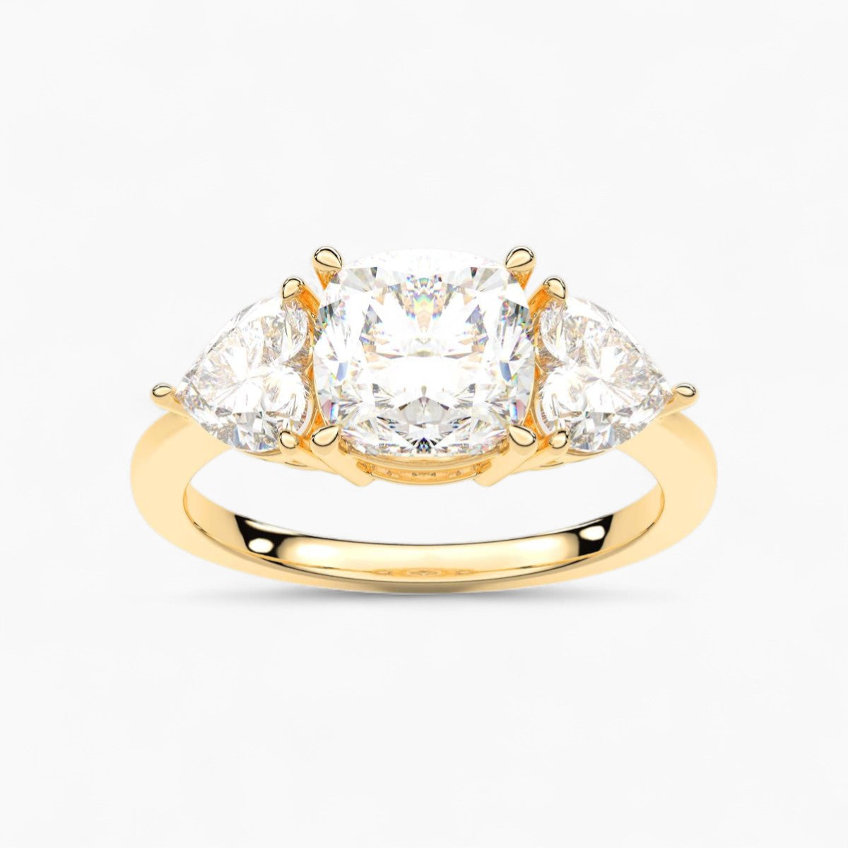 Heart Cut Three Stone Diamond Engagement Ring