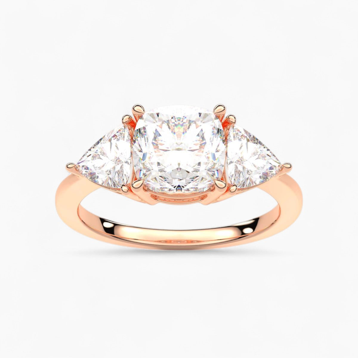 Trillion Cut Three Stone Diamond Engagement Ring