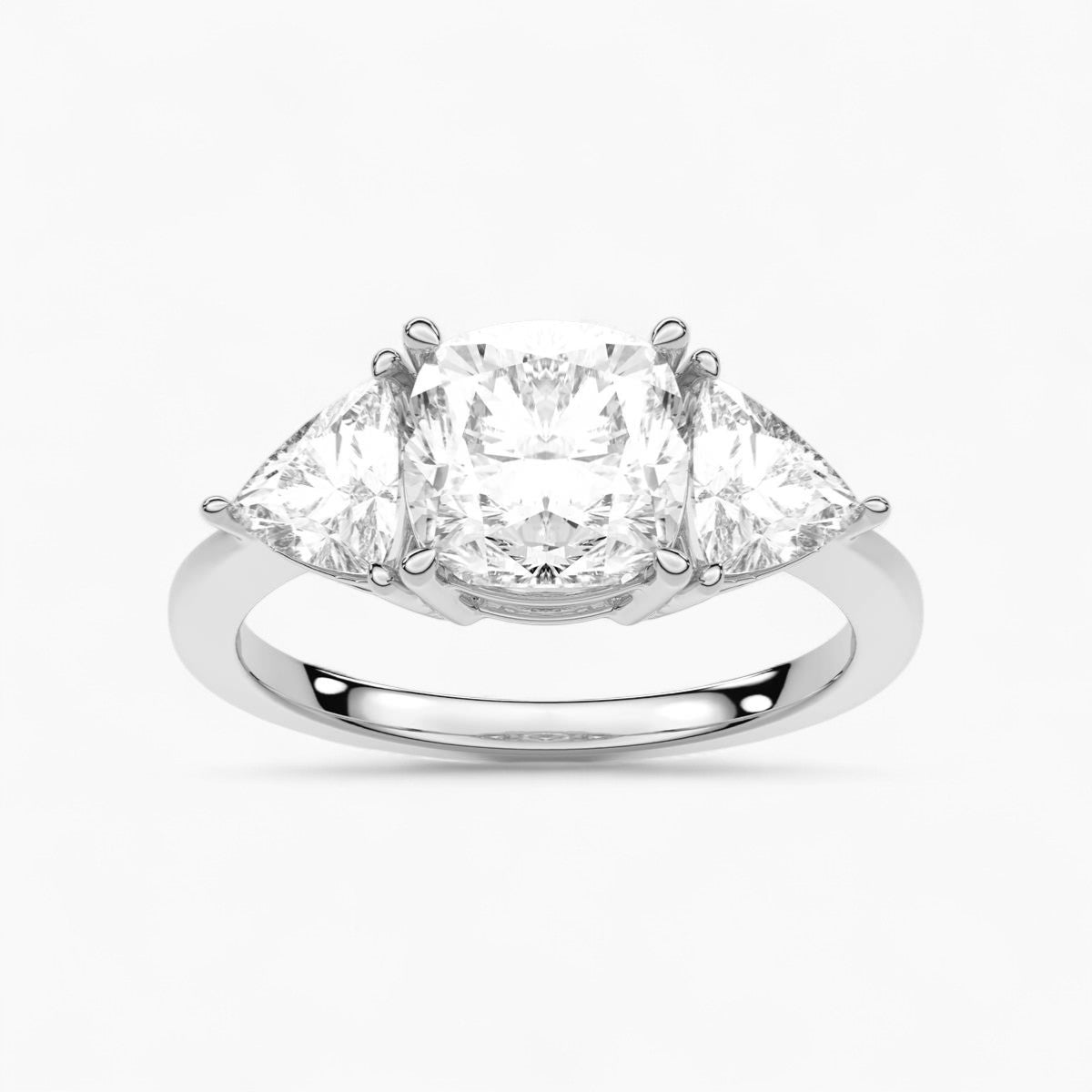 Trillion Cut Three Stone Diamond Engagement Ring