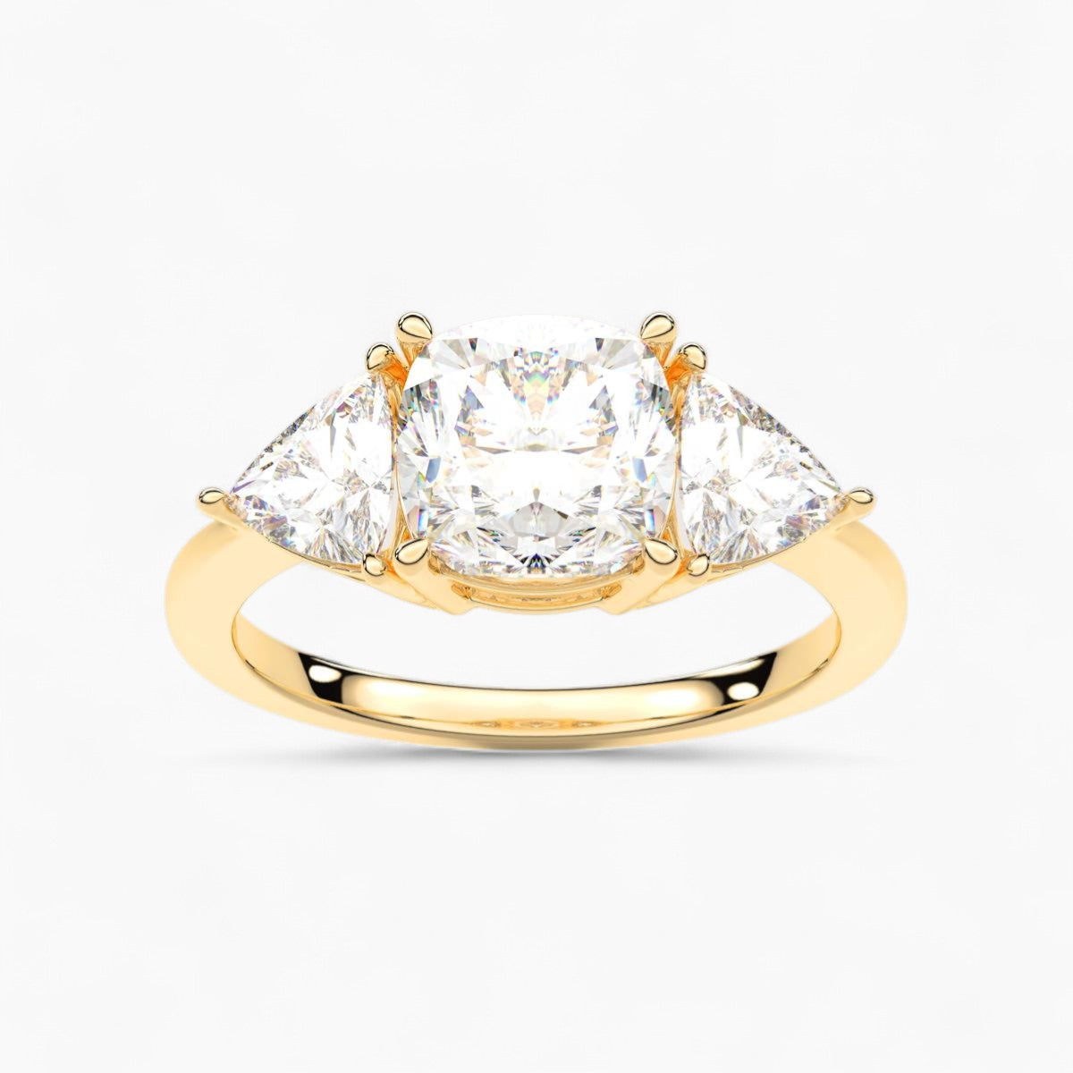 Trillion Cut Three Stone Diamond Engagement Ring