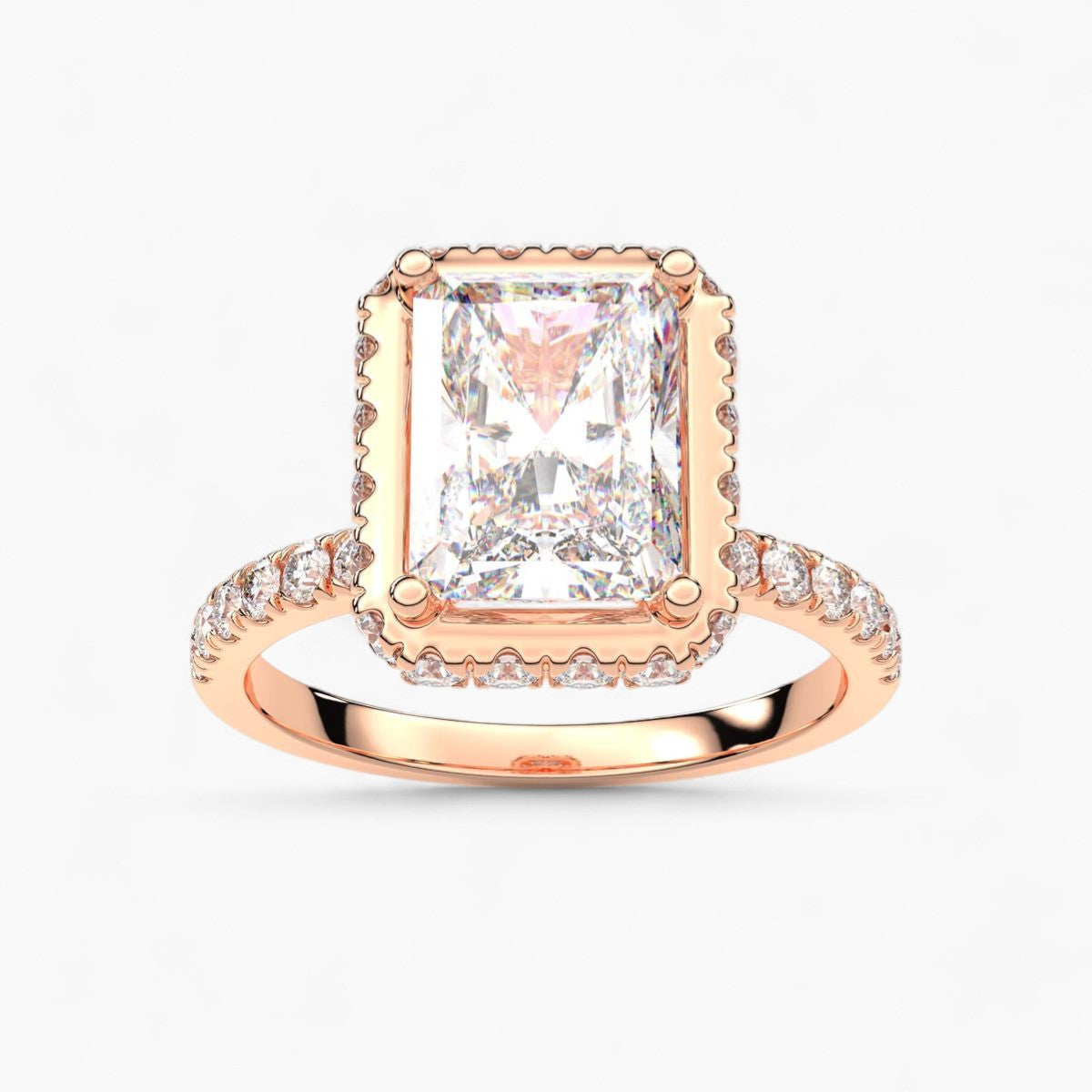 Hidden Halo Pave Diamond Engagement Ring