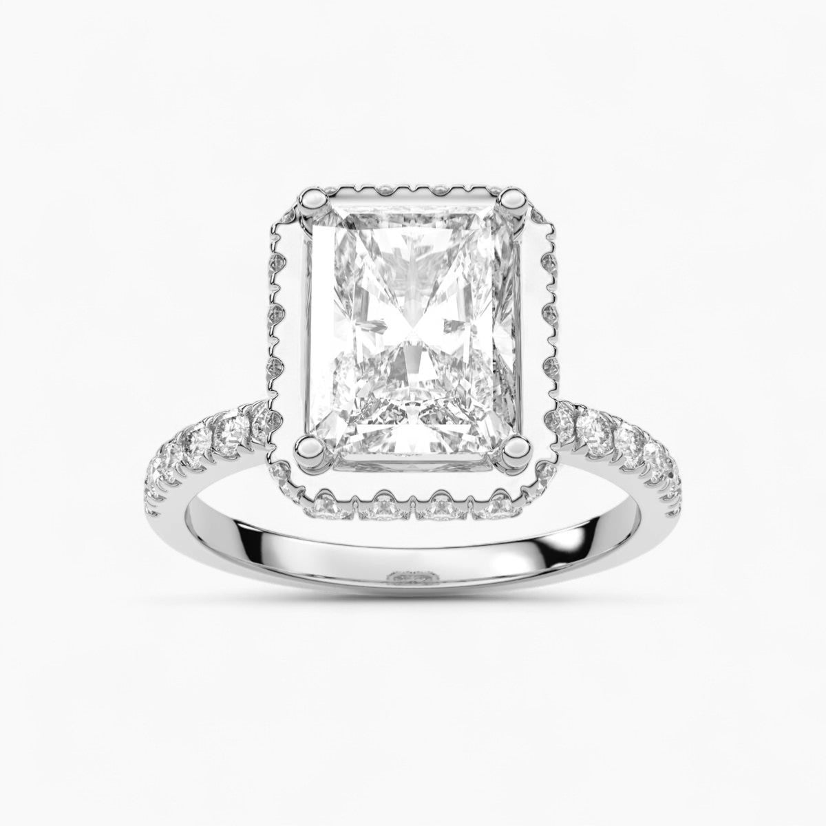 Hidden Halo Pave Diamond Engagement Ring