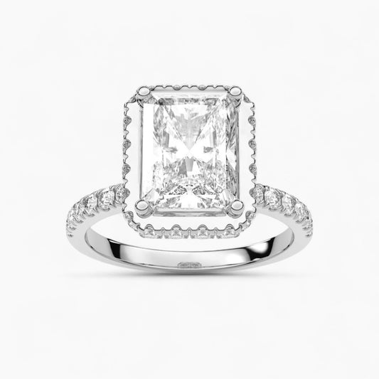 Hidden Halo Pave Diamond Engagement Ring