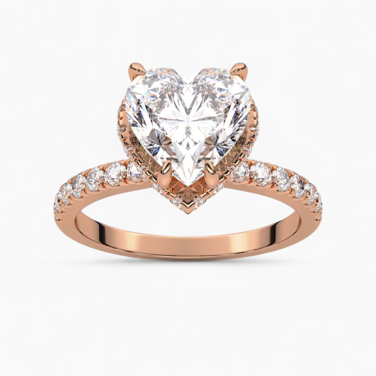 Hidden Halo Pave Diamond Engagement Ring