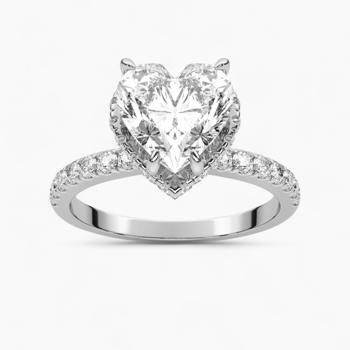 Hidden Halo Pave Diamond Engagement Ring