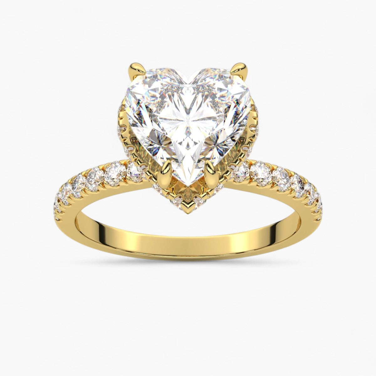 Hidden Halo Pave Diamond Engagement Ring