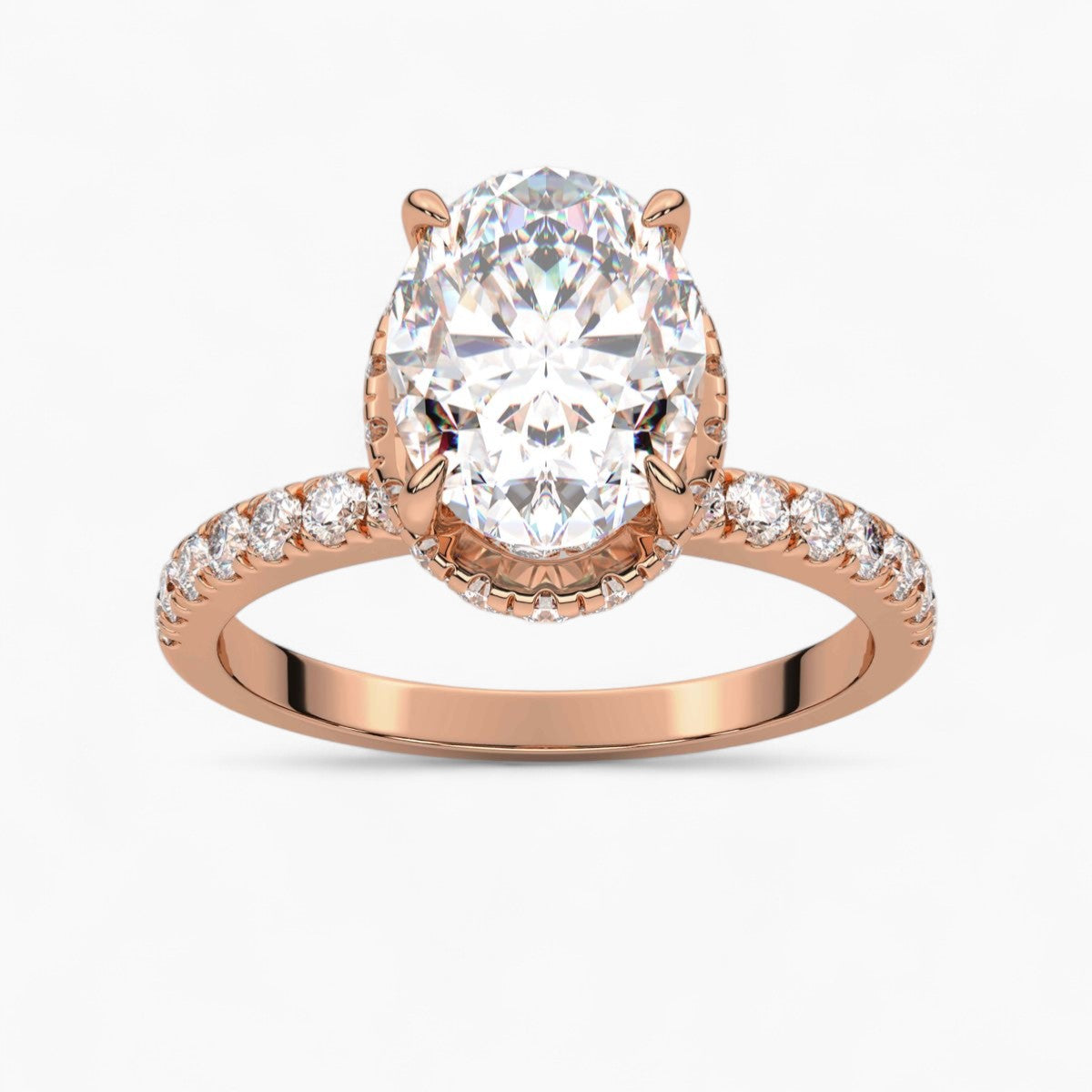 Hidden Halo Pave Diamond Engagement Ring