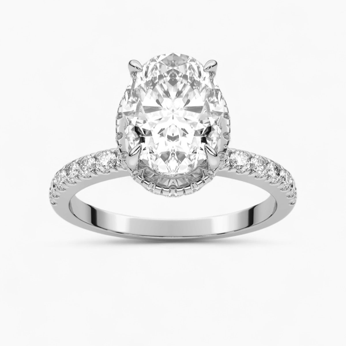 Hidden Halo Pave Diamond Engagement Ring