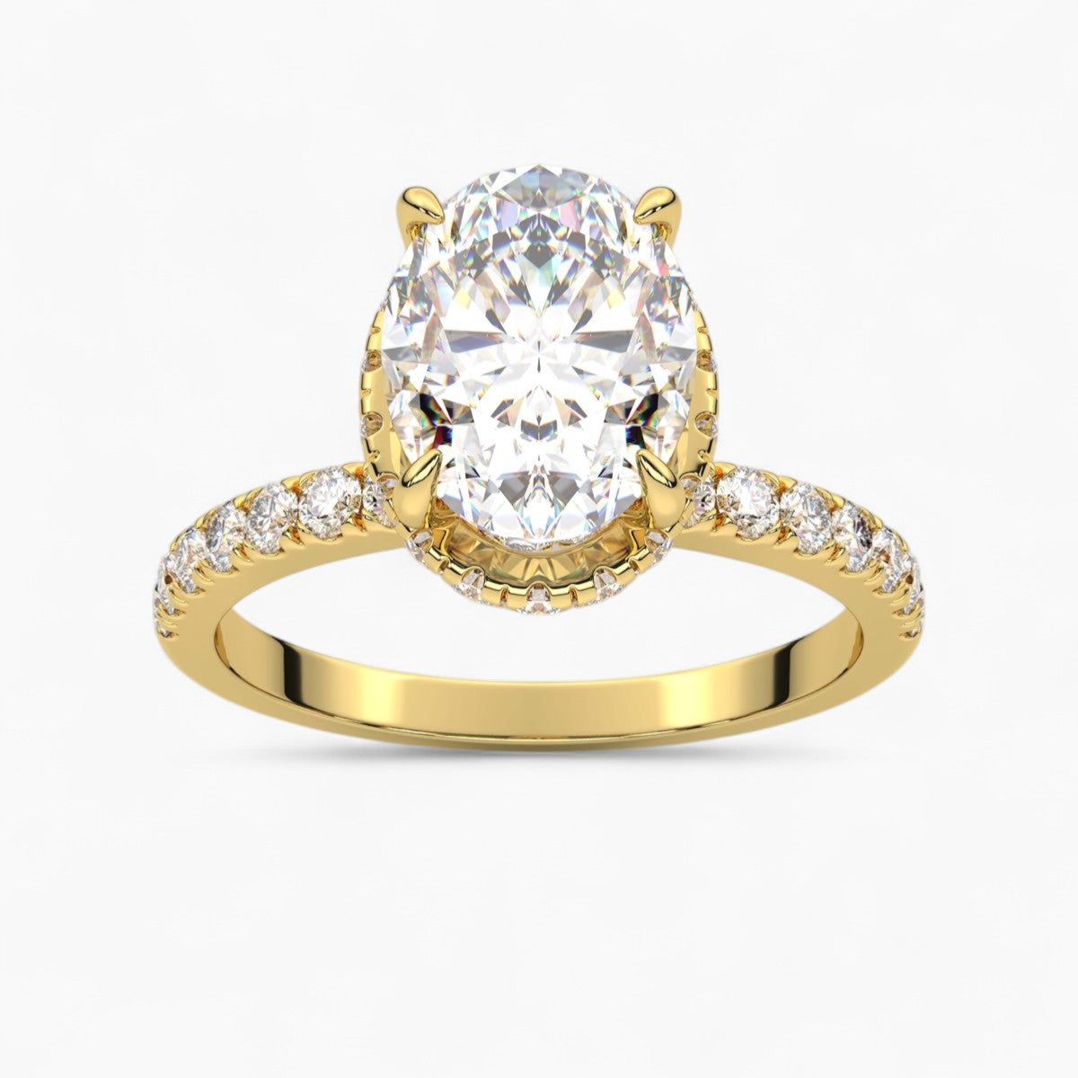 Hidden Halo Pave Diamond Engagement Ring