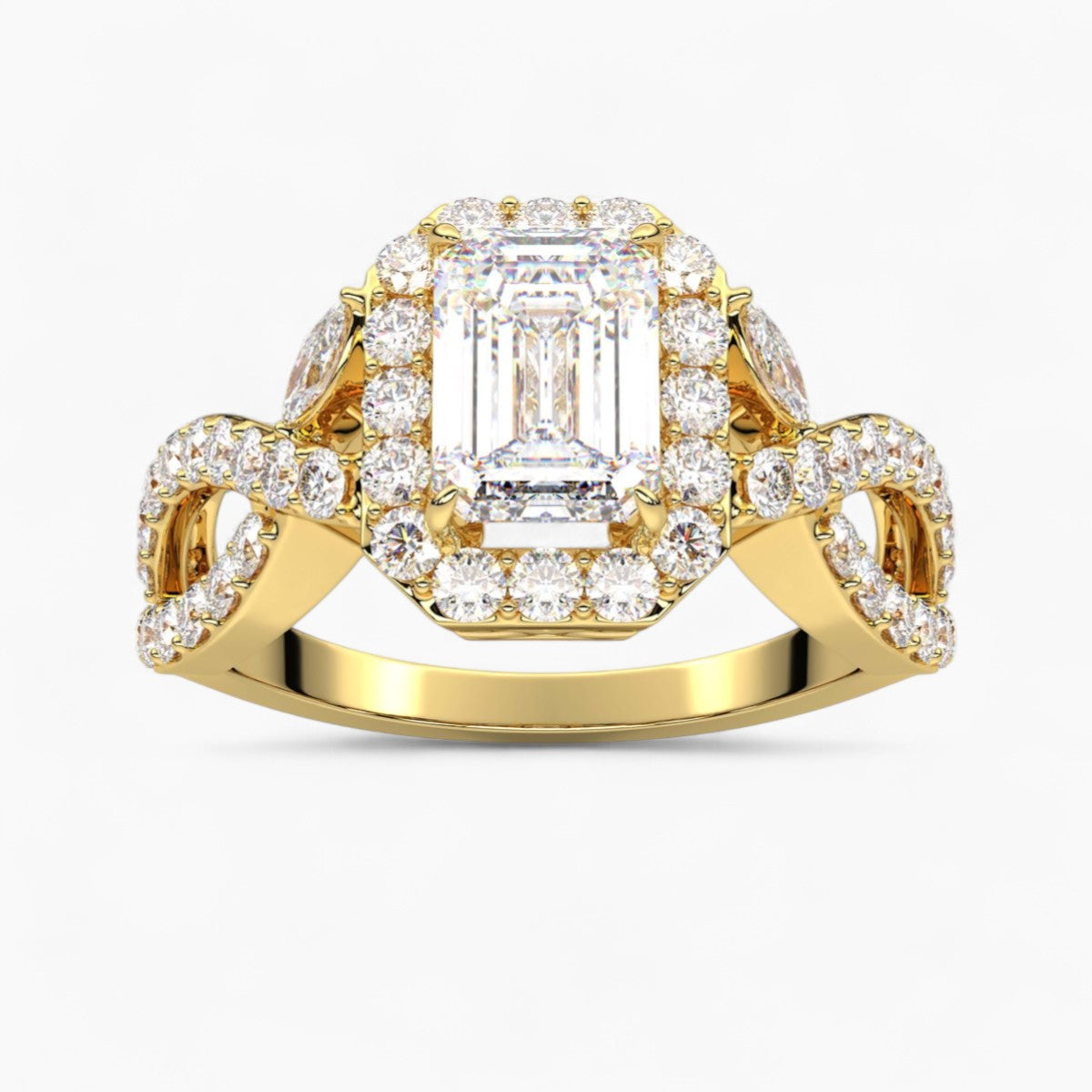 Twisted Split Shank Diamond Engagement Ring