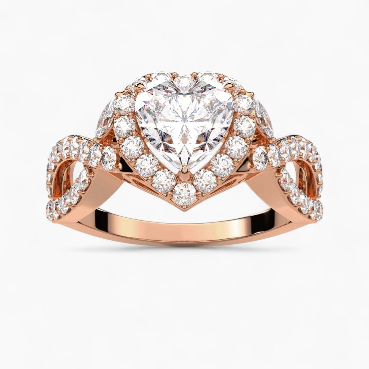Twisted Split Shank Diamond Engagement Ring
