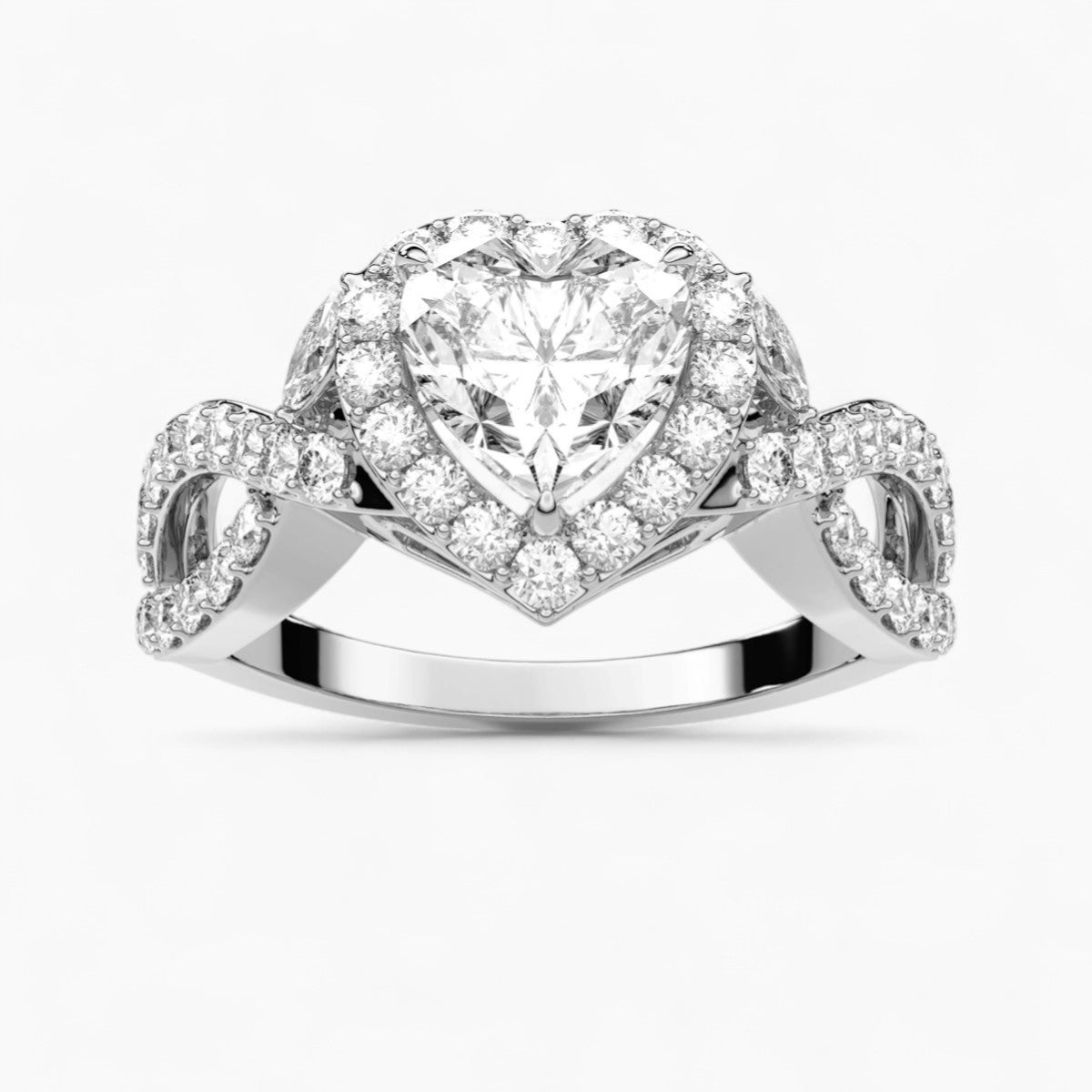 Twisted Split Shank Diamond Engagement Ring