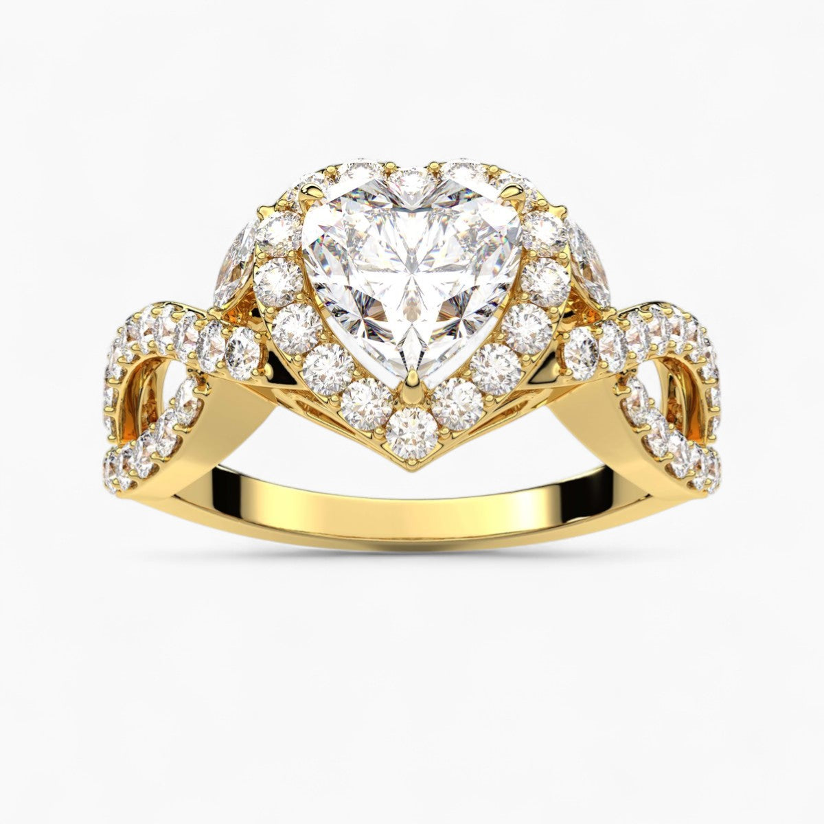 Twisted Split Shank Diamond Engagement Ring