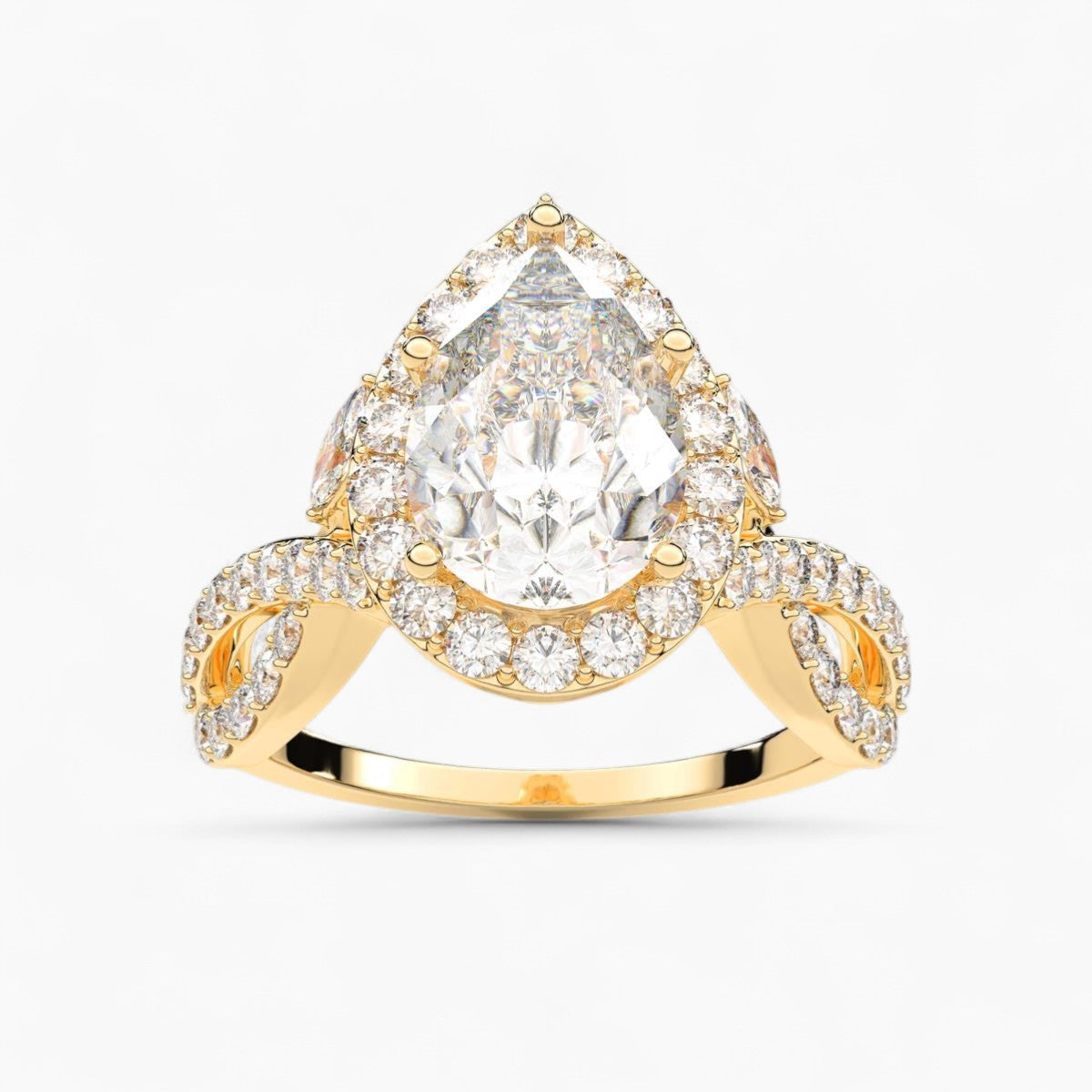 Twisted Split Shank Diamond Engagement Ring
