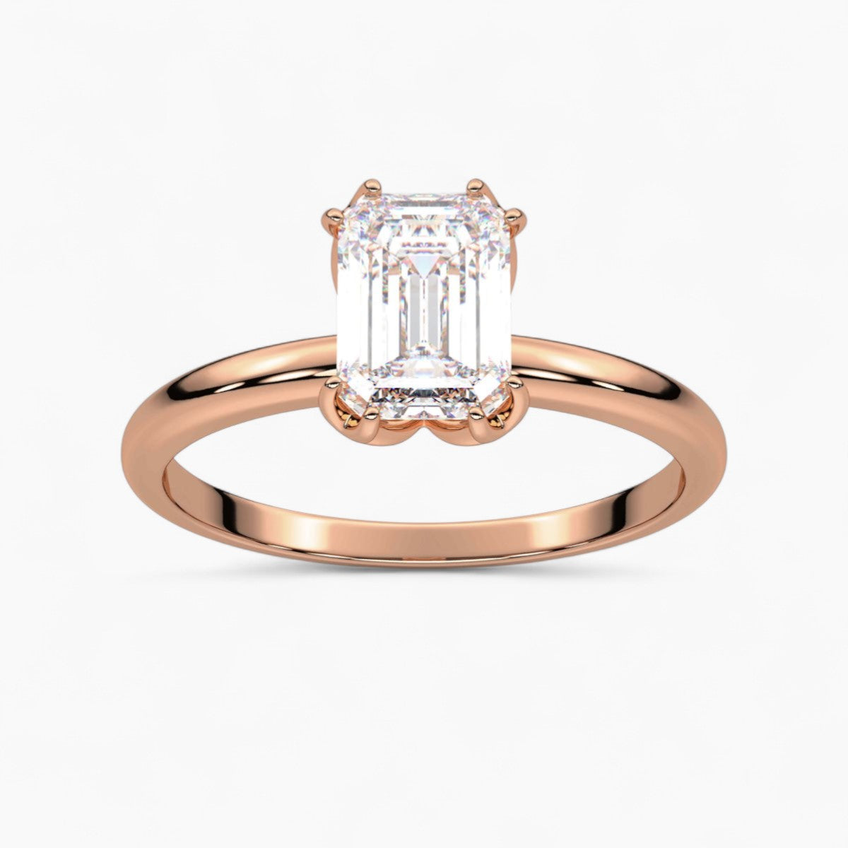 Round Cut Four Prong Petite Solitaire Diamond Engagement Ring