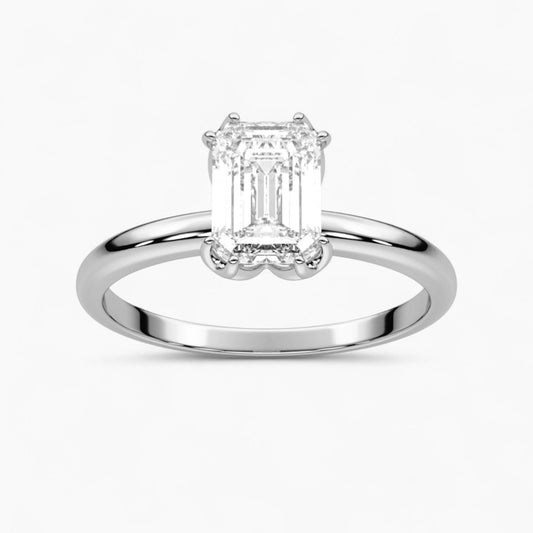 Round Cut Four Prong Petite Solitaire Diamond Engagement Ring