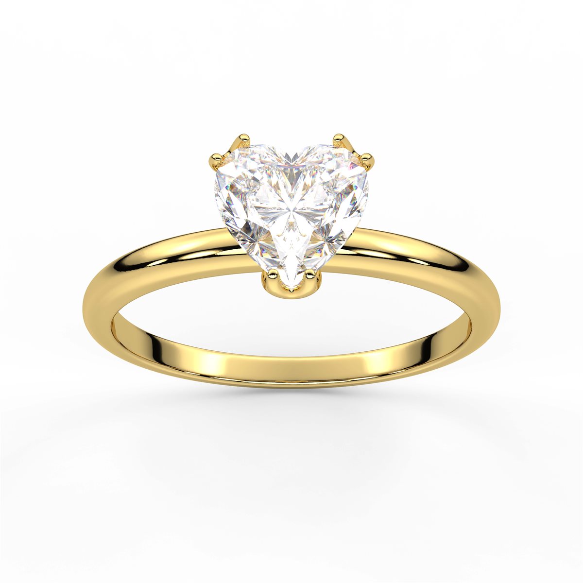 Round Cut Four Prong Petite Solitaire Diamond Engagement Ring