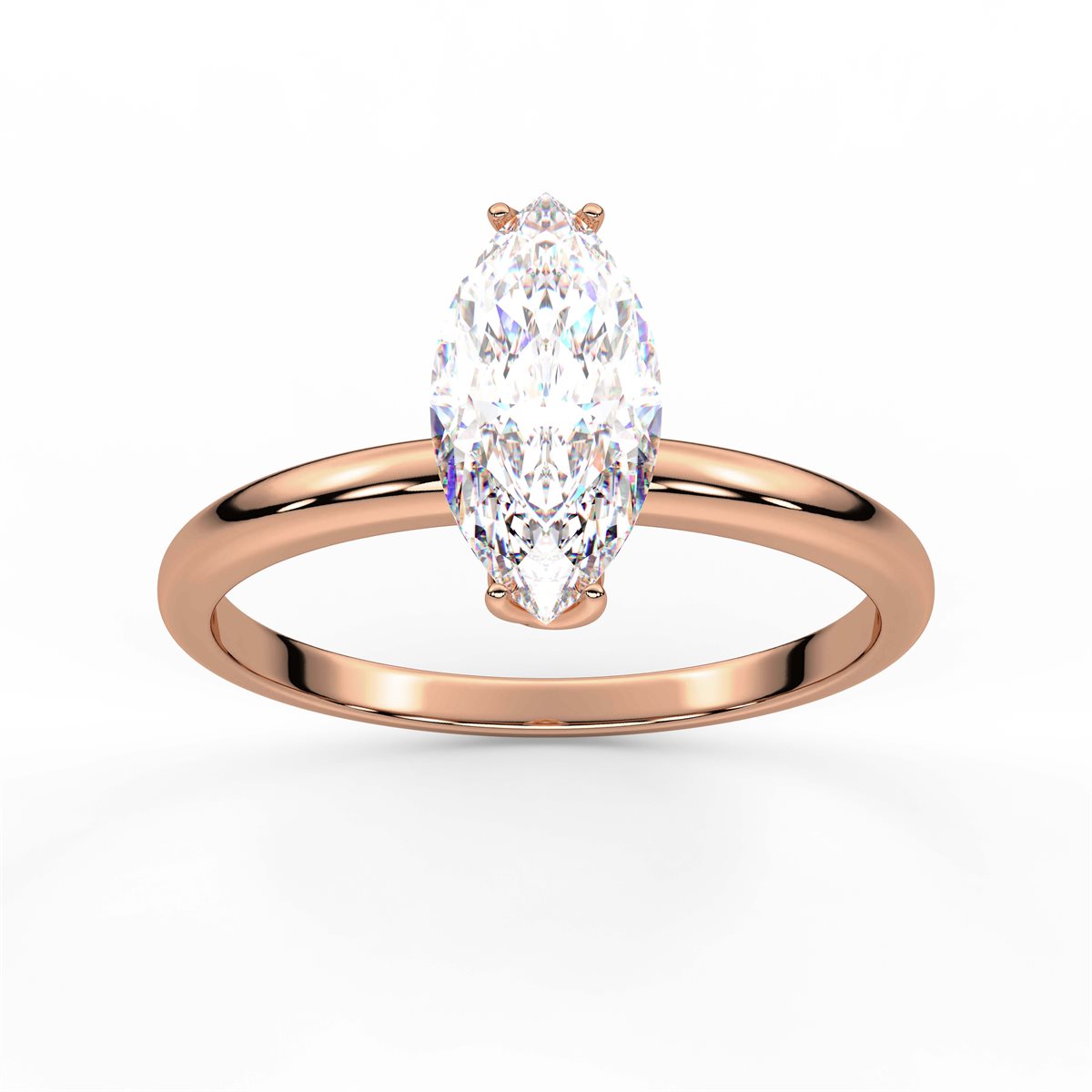 Round Cut Four Prong Petite Solitaire Diamond Engagement Ring