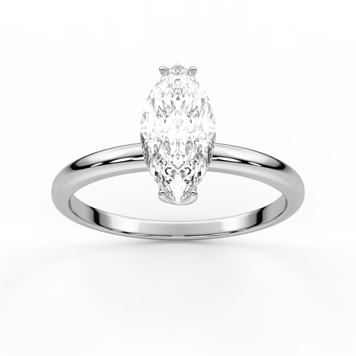 Round Cut Four Prong Petite Solitaire Diamond Engagement Ring