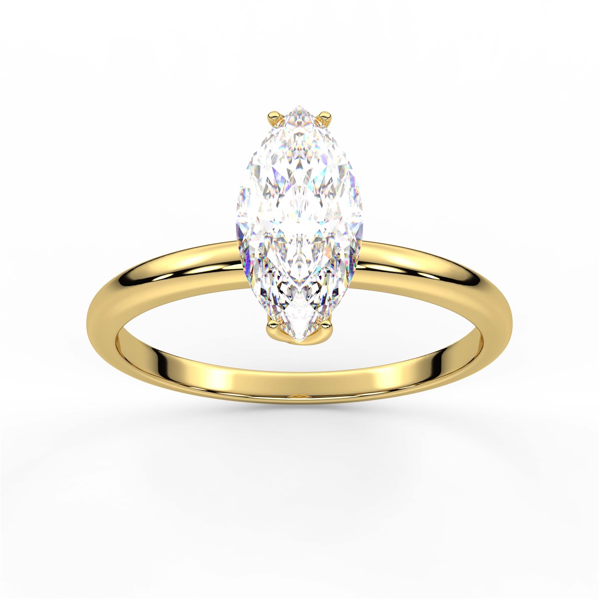 Round Cut Four Prong Petite Solitaire Diamond Engagement Ring