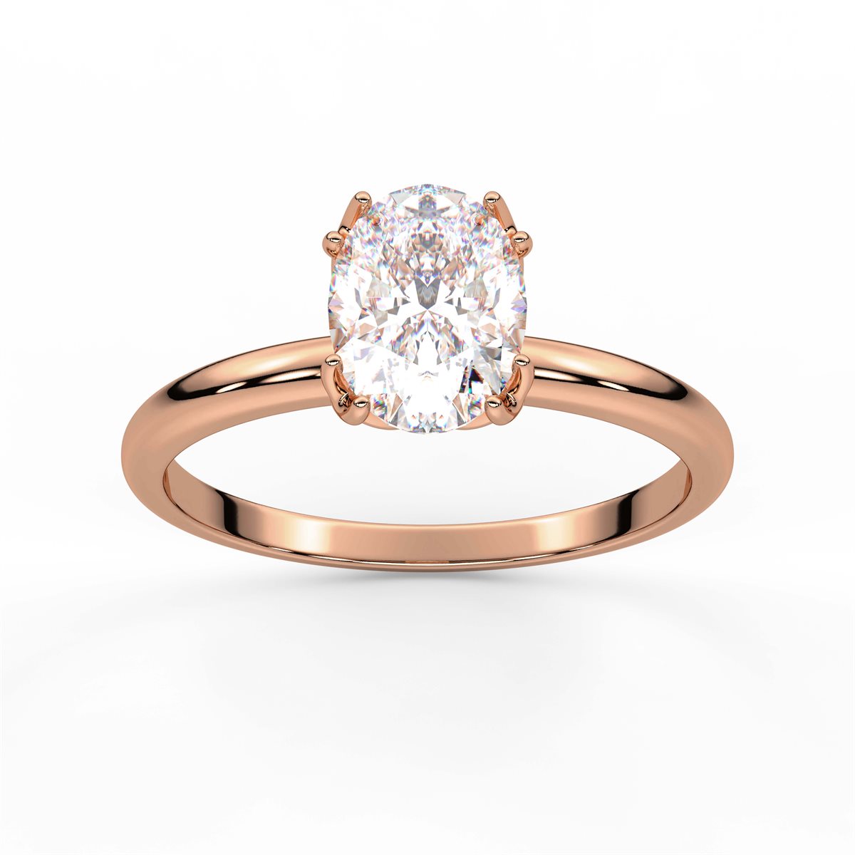 Round Cut Four Prong Petite Solitaire Diamond Engagement Ring