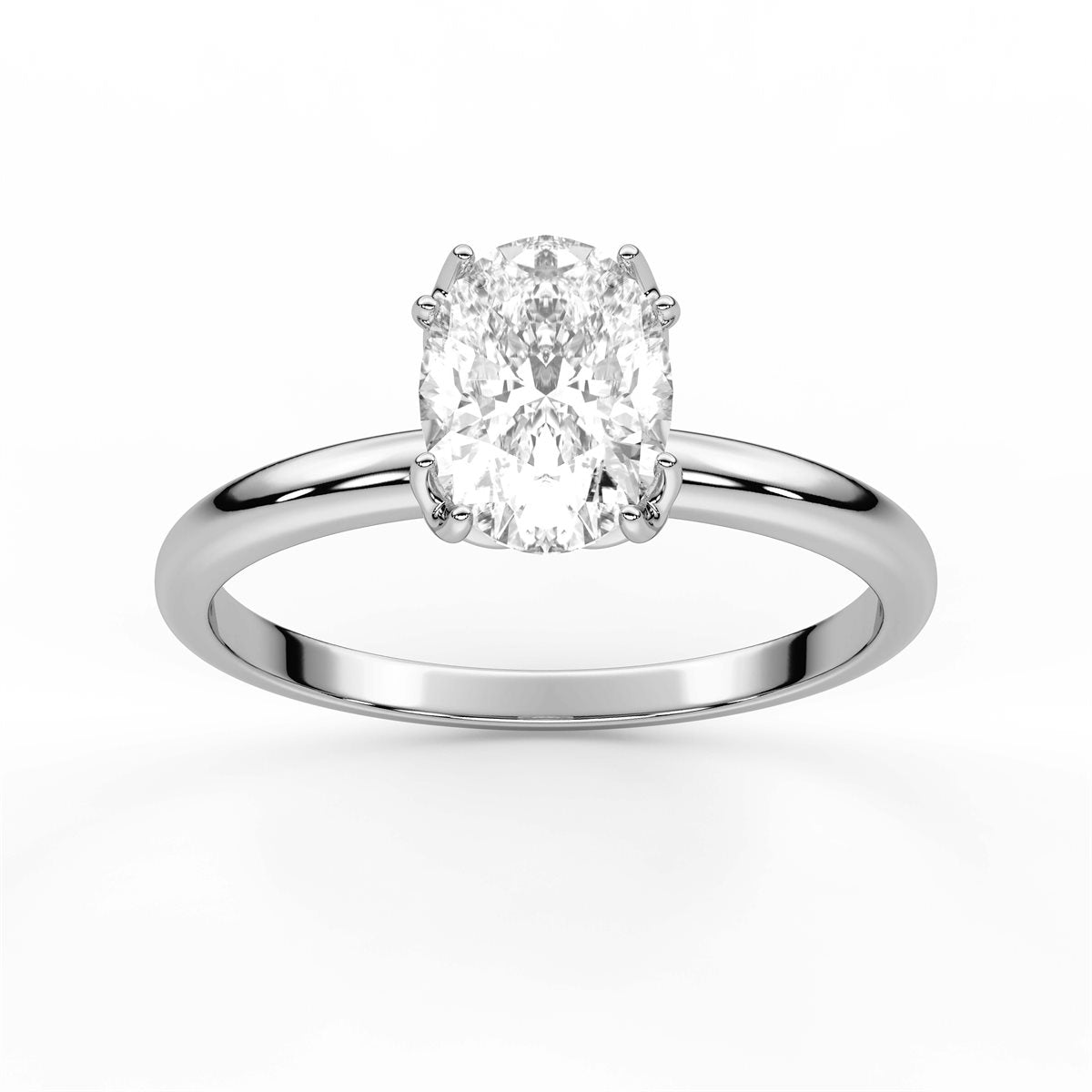 Round Cut Four Prong Petite Solitaire Diamond Engagement Ring