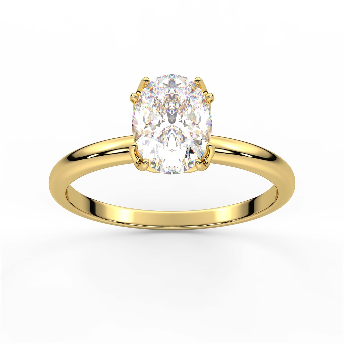 Round Cut Four Prong Petite Solitaire Diamond Engagement Ring