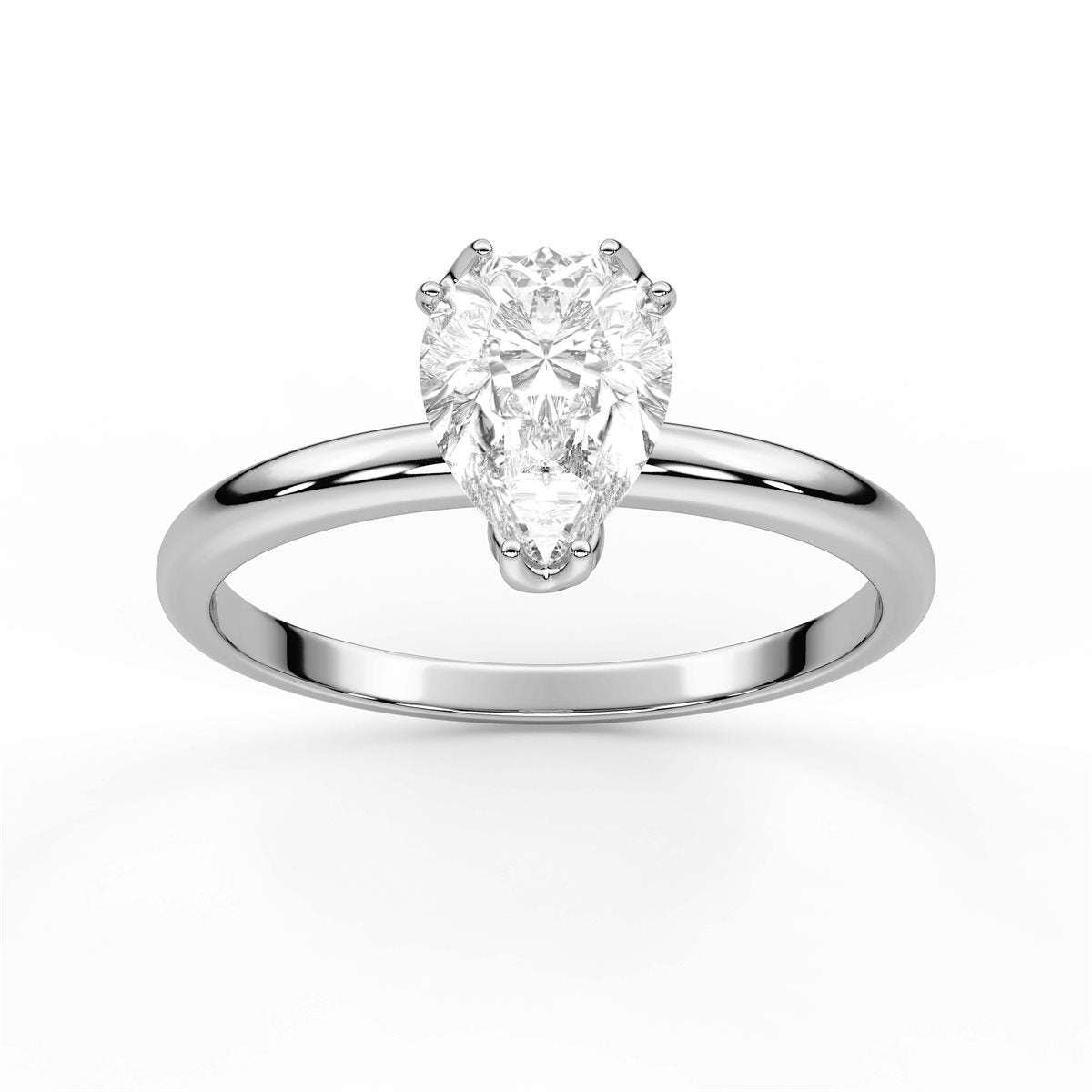 Round Cut Four Prong Petite Solitaire Diamond Engagement Ring