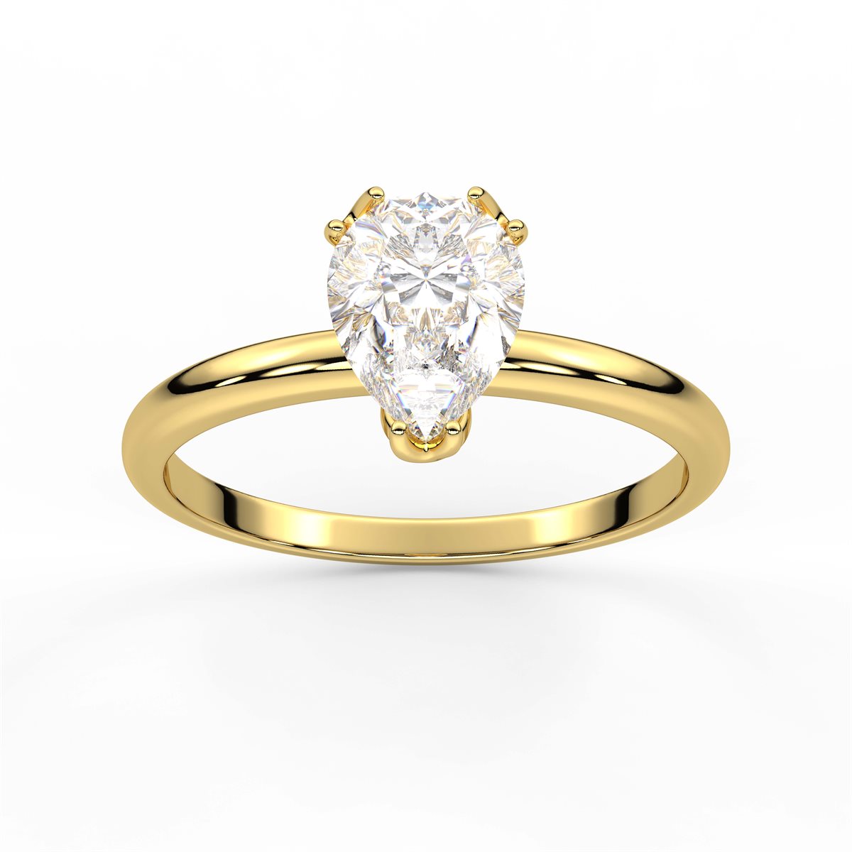 Round Cut Four Prong Petite Solitaire Diamond Engagement Ring