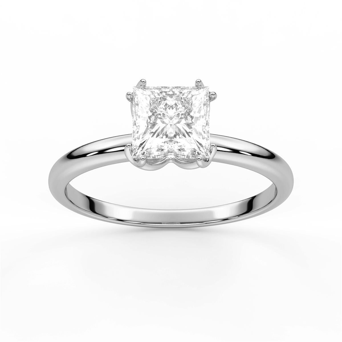 Round Cut Four Prong Petite Solitaire Diamond Engagement Ring